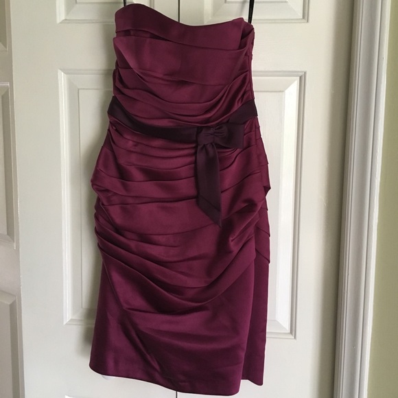 Alfred Angelo Ruched Cocktail Dress w/ waist sash - Picture 2 of 4